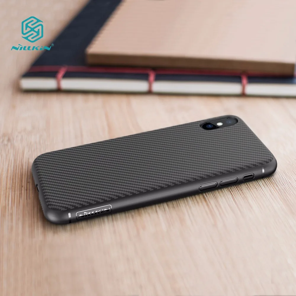 

Nillkin Synthetic fiber for iphone x case Carbon Fiber PP Plastic Back Cover for iphone x ultra thin slim case luxury 5.8 inch