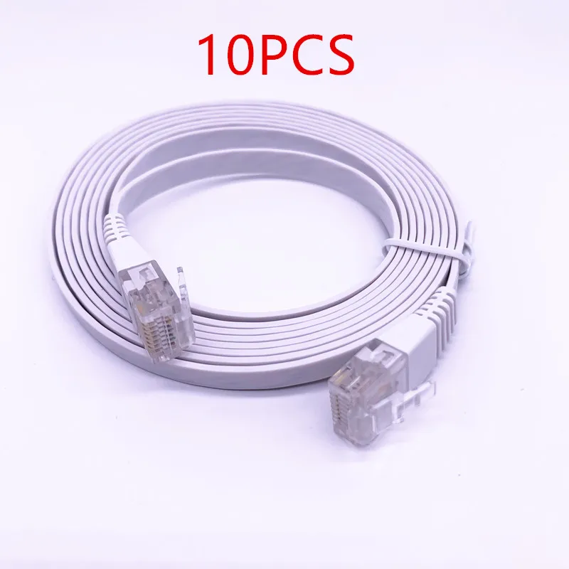 10/20/30/40/50/100 шт 2 m/6 футов кабеля CAT6 квартира UTP Ethernet сетевой кабель RJ45 патч кабель LAN белый Цвет