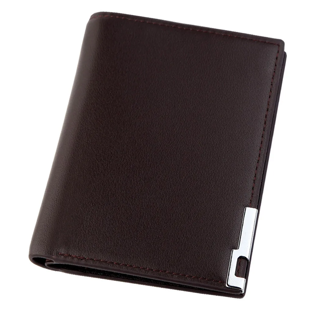 

ISHOWTIENDA Men's Casual Short Fashionable Multi - card Slim Coin Purse Square Card Holder Bag Solid open Wallets Holders bolsa