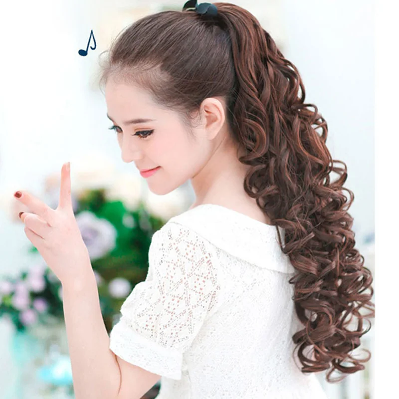 WTB Long Wavy Ponytail Heat Resistant Clip In Pony Tail Hair Extensions Wrap On Hair Hair Ponytails Hair Piece WTB Long Wavy Ponytail Heat Resistant Clip In Pony Tail Hair Extensions Wrap On Hair Hair Ponytails Hair Piece
