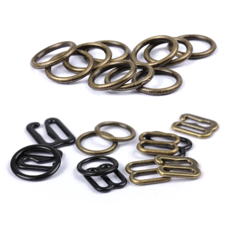 

50sets Plastic/Metal Bra Strap Adjustment Buckles Underwear sliders Rings Clips For Lingerie Adjustment DIY Accessories 10-25mm