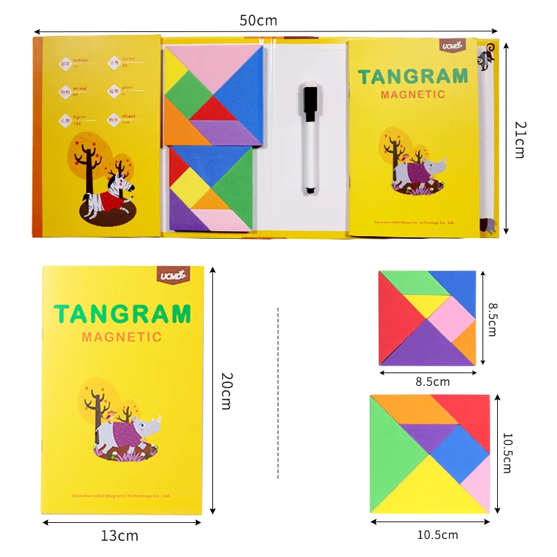 Магнитные 3D головоломки EVA Tangram игра Монтессори Обучающие Настольные игры для