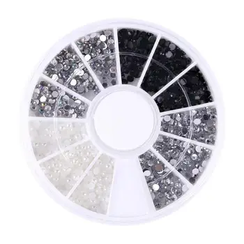 

3D Rhinestones Nail Decor Pearl Water Drill Manicure Accessory Crystal Nail Polish Round Box Tools Salon Home Nail Beauty