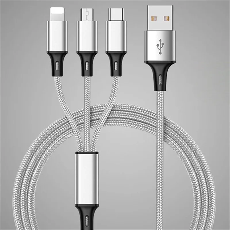 NOHON 3 в 1 Micro usb type-C кабели для зарядки для iPhone 7 8 6s Plus X Xiaomi samsung универсальный кабель для зарядки телефона 1,2 м