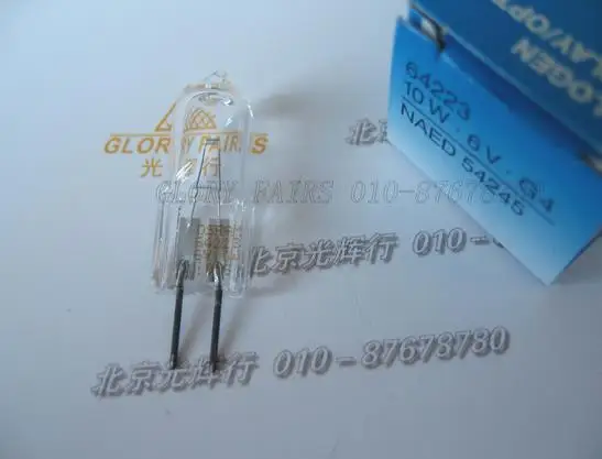 

2pcs,OSRAM 64223 10W 6V G4 NAED 54245 halogen bulb,6V10W Halogen Display/Optic Lamp
