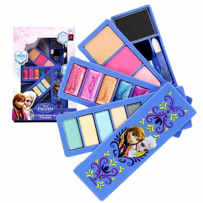 2018 Disney Children's Cosmetics Frozen Rotating Fashion Safety Makeup Box Girl Pretending To Play Toy Party Birthday Gifts