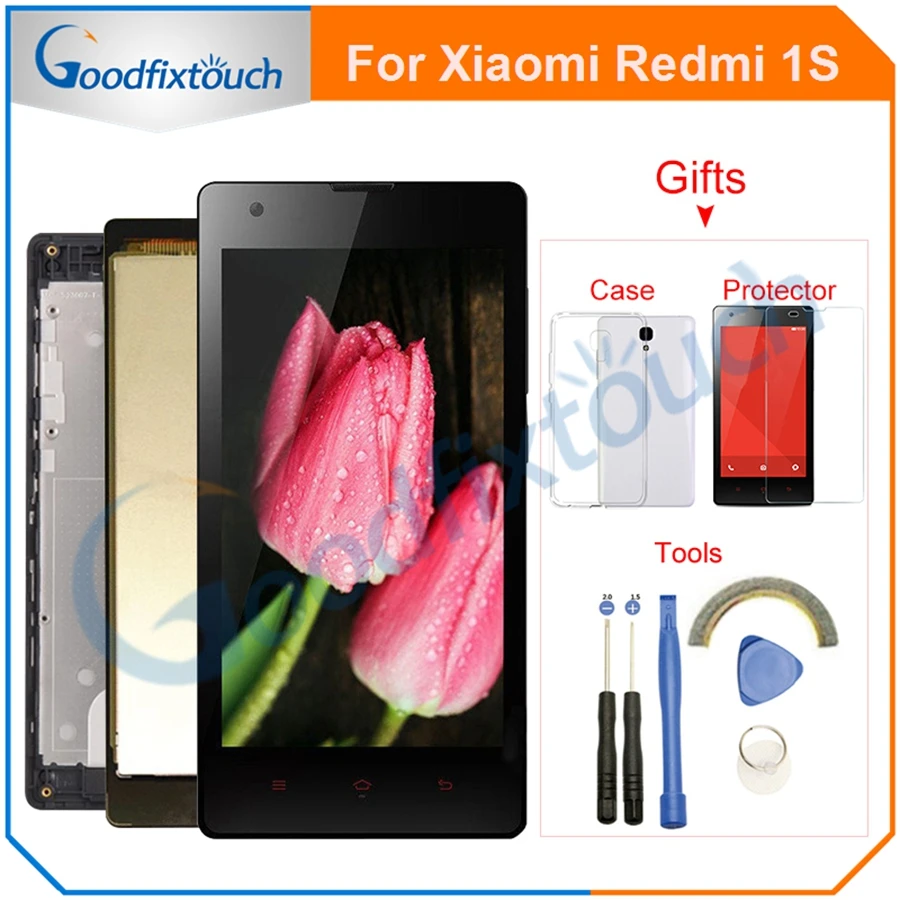 Для XIAOMI Redmi 1S ЖК-дисплей+ сенсорный экран панель дигитайзер с рамкой с подарком