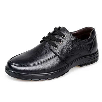 

Spring and autumn new men's casual shoes Leather business dress shoes Italian fashion lace men's leather shoes