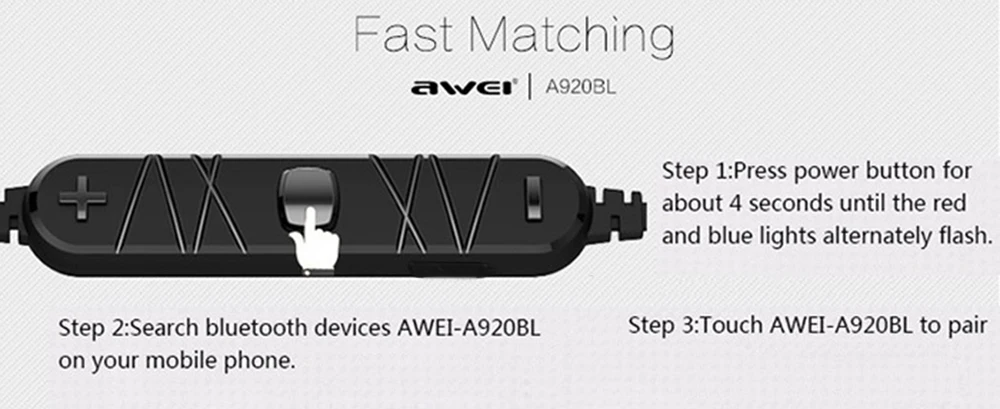 Новинка, Awei A920BL, спортивные наушники, умные, беспроводные, Bluetooth 4,0, стерео, голосовое шумоподавление, спортивные наушники для бега с микрофоном