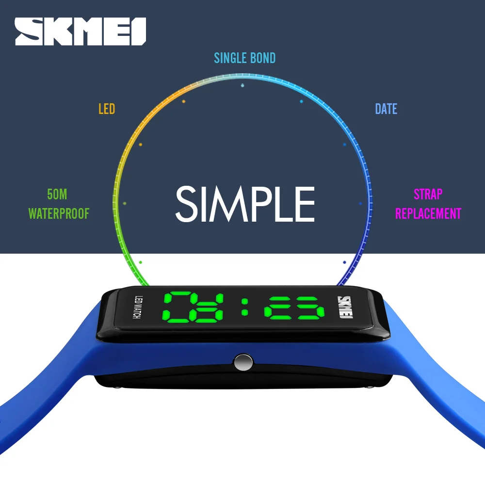 Skmei мужские спортивные часы детские цифровые женские светодиодные наручные Relogio