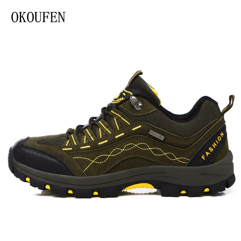 

Spring Hiking Shoes Men Women Waterproof shoes Wear-resisting Climbing Mountain Shoes Leather Sport Sneakers Trekking Boot