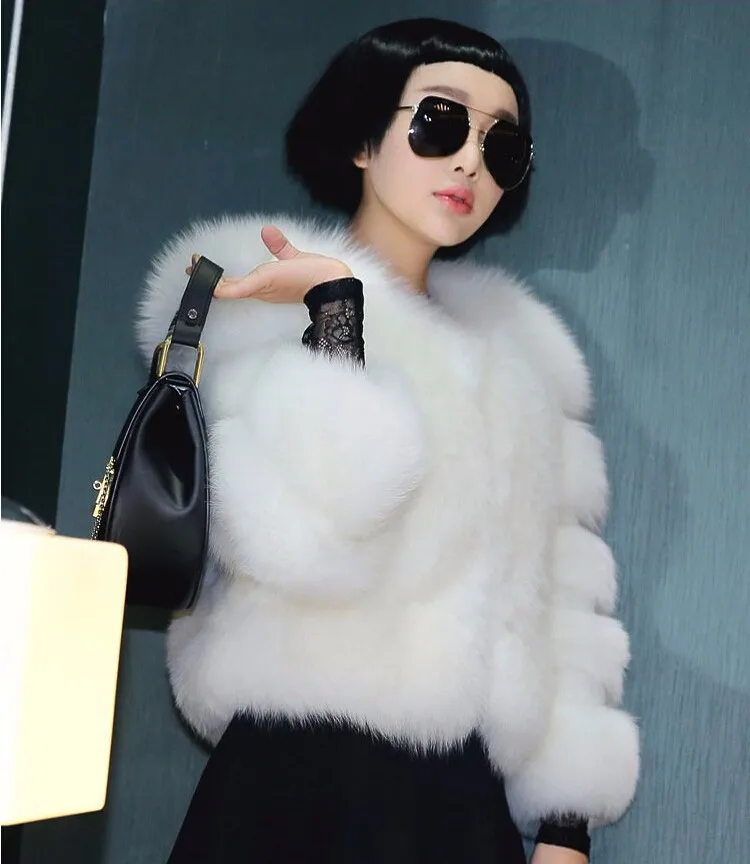 LET-SETTING hot sale winter coat fur imitation fox fur short section of loose long-sleeved jacket Large size women womens parka coat