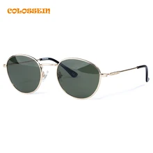 COLOSSEIN Orange Label Sunglasses Men Vintage Classic Metal Round Eyewear New Arrival Fashion Polarized Sunglasses For Adult