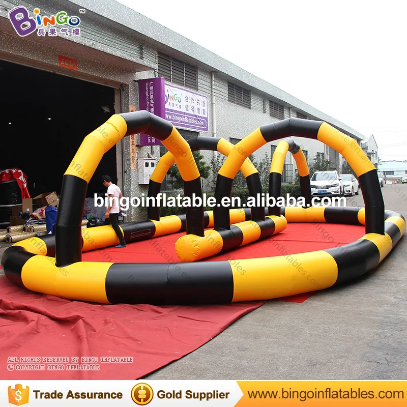 

Free shipping 10X6 Meters Inflatable karts race track high quality blow up speedway track for children Toys Outdoor