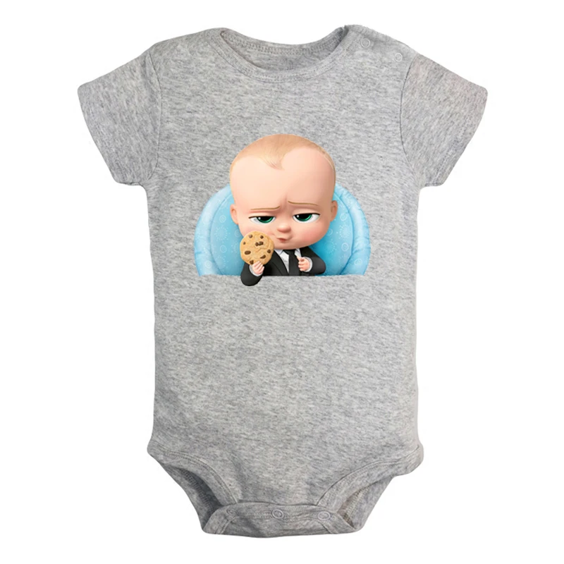 Одежда для новорожденных мальчиков и девочек с надписью «Born Leader The Boss»; комбинезон с короткими рукавами; хлопковый комбинезон - Цвет: ieBodysuits2218G