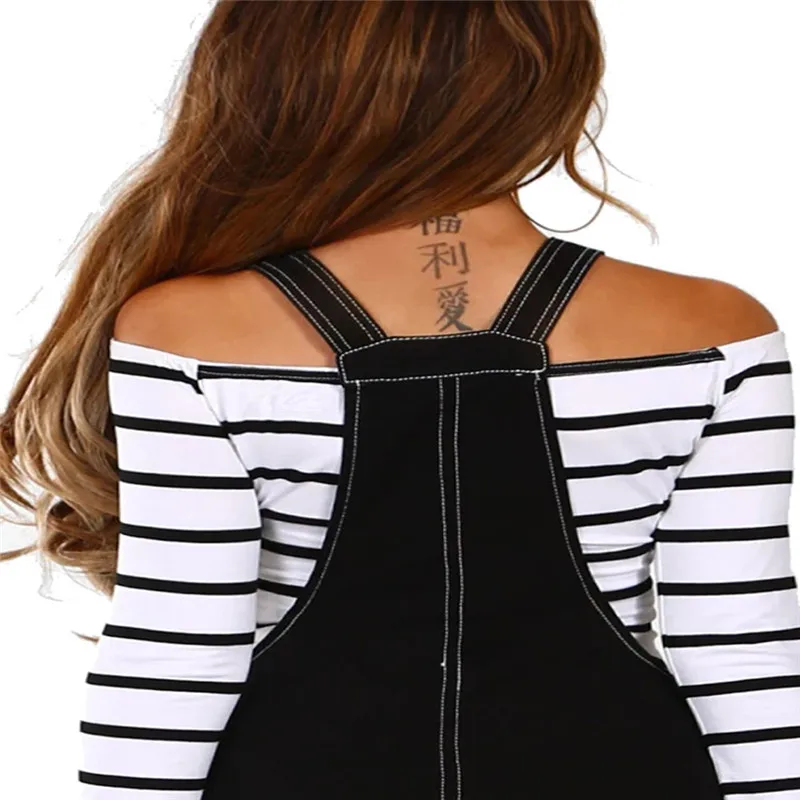 Spring Summer Cute Denim Pinafore Overall Dress for Women Kawaii Ladies Retro 1960s Suspender Jumper Dresses Plus Size S-2XL 6
