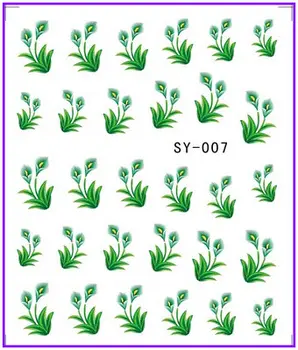 

6 PACK/ LOT GLITTER WATER DECAL NAIL STICKER FLOWER WATER LILY DACING LADY SY007-012