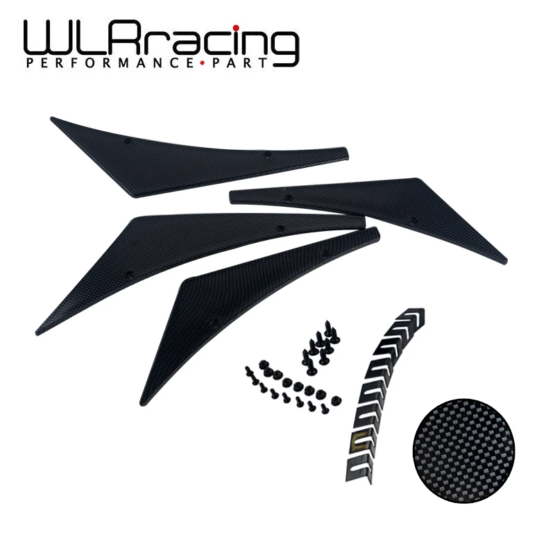 

WLR RACING - Carbon Fiber Universal Fit Front Bumper Lip Splitter Fins Body Spoiler Canards Valence Chin Winglets WLR-BS22
