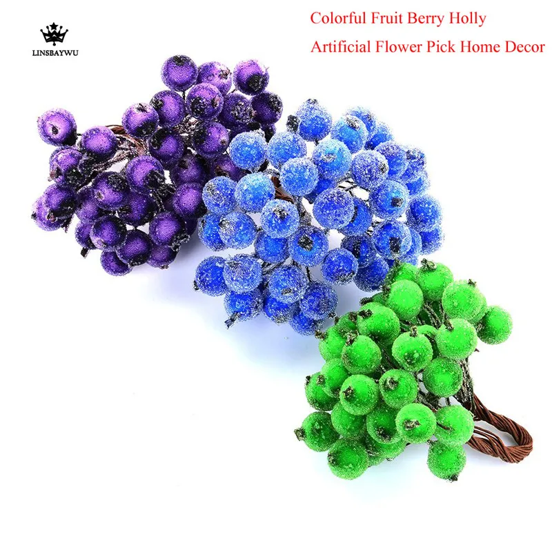

40Pcs Decorative Home and Party Frosted Fruit Berry Holly Artificial Flower DIY Home Garden Decorations Supplies