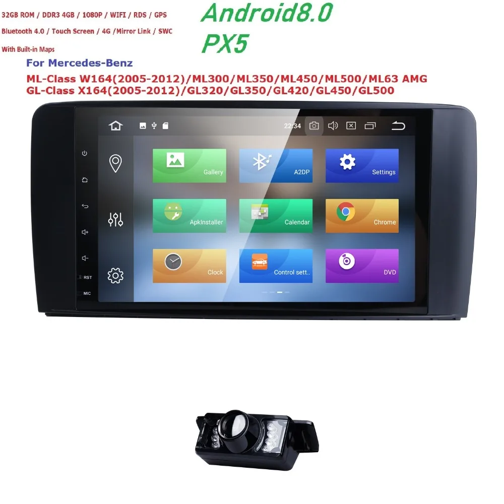 Cheap Hizpo AutoRadio 2 din Android 8.0 For Mercedes ML W164 GL X164 Multimedia Class ML350 ML500 GL320 Stereo Qcta Core USB Wifi 4GB 1
