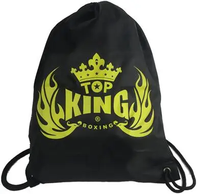 TOP KING боксерские перчатки сумка струнный рюкзак топкинговые перчатки сетчатый мешок - Цвет: black