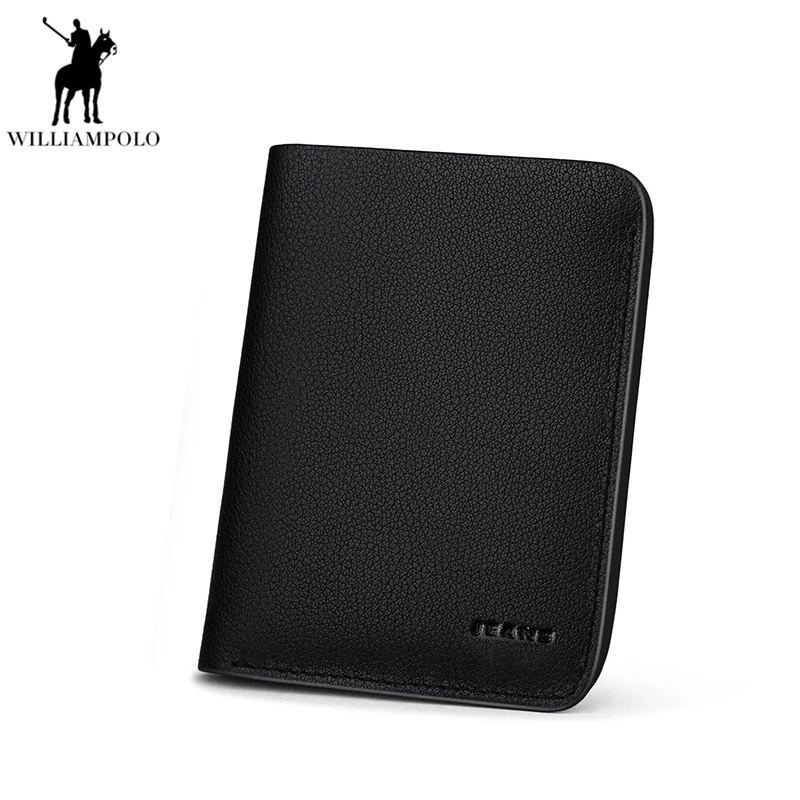 

Williampolo 100% Genuine Leather Mini Wallets Men Fashion Brand Short Cowhide Cute purse Male Slim Pouch with card holder PL149