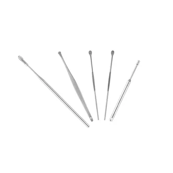 

5pcs/set Ear Wax Pickers Stainless Steel Earpick Wax Remover Curette Ear Pick Cleaner Ear Cleaner Spoon Care Ear Clean Tool
