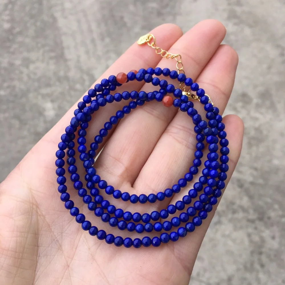 

Fine Jewelry Natural Blue Lapis Gemstone Bracelets for women 3.6mm Fine Female Hologram Bracelet