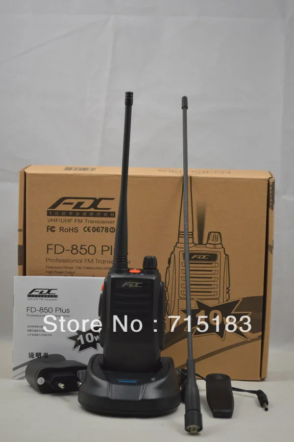 

2013 New Arrival FD-850 Plus 10Watt UHF 400-470MHz Professional FM Transceiver walkie talkie 10km 10w waterproof ham radio