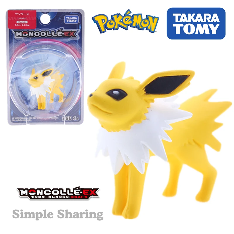 

Takara Tomy tomica Pokemon Figures Pocket Monster Moncolle MC EX60 Jolteon diecast hot pop miniature kids toys Model kit