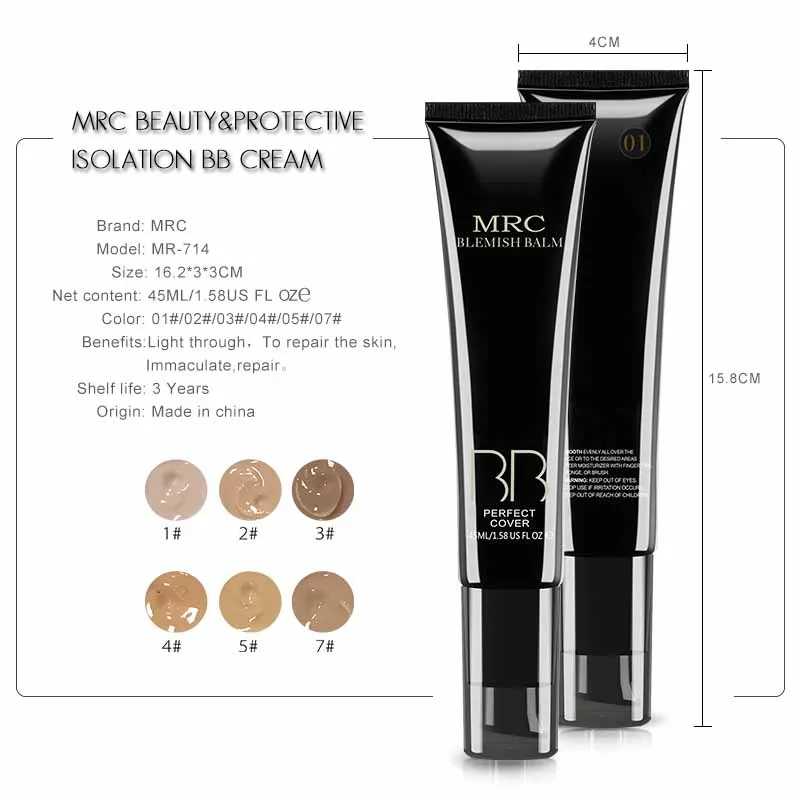 ml Rosto Base Líquida Fundação Cartilha Pele Creme Corretivo