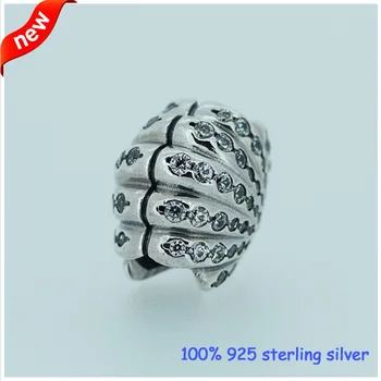 

Fits Pandora Bracelets Ariel Shell Silver Beads With Cubic Zirconia Summer Style New 925 Sterling Silver Charms DIY Wholesale