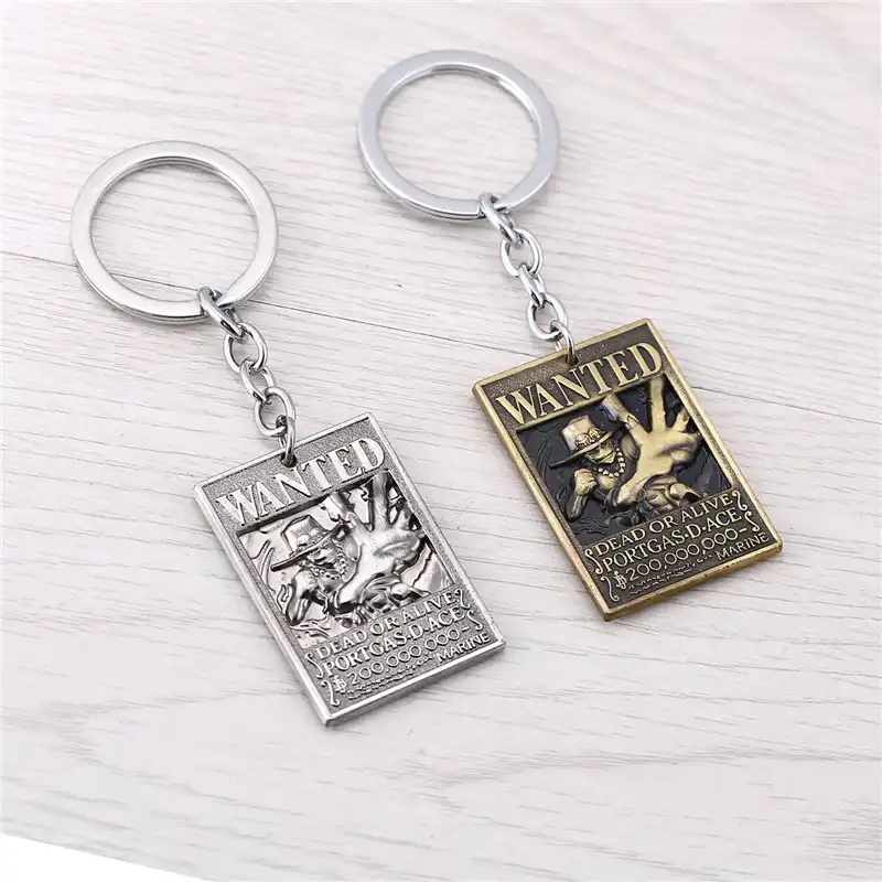 J店日本漫画フィルムお土産ワンピースエース募集令状キーホルダー亜鉛合金コスプレアクセサリー Keychain Accessories Alloy Keychainone Piece Keychain Aliexpress