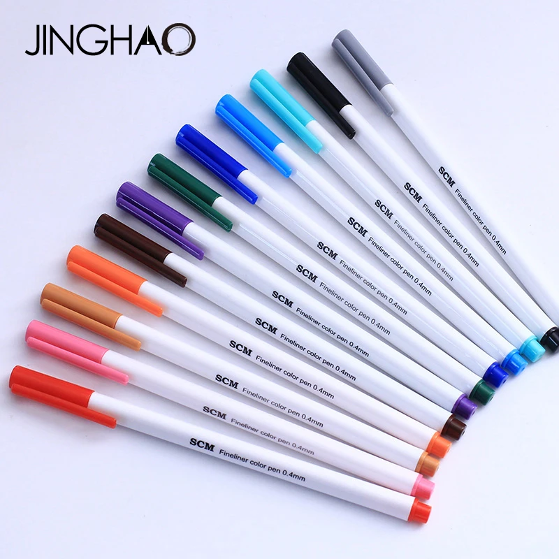 

SCM 0.4mm Fineliner Pens Superfine Marker Pen Waterproof Quick Dry Assorted Ink Arts Drawing For Children Graffiti Hook Fiber