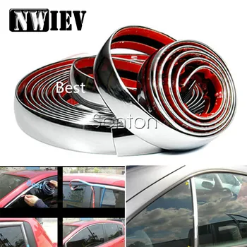 

NWIEV Car Stickers Chrome Decor Strip For Kia Rio K2 Ceed Sportage Hyundai Solaris tucson I30 IX25 creta 2017 Subaru Impreza XV