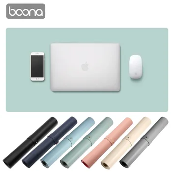 

Boona Single Sided PU Desk Pad 80*40/60*30 Solid Color Non-Slip Waterproof Table Desk Mat Gaming Laptop Keyboard & Mouse Pad