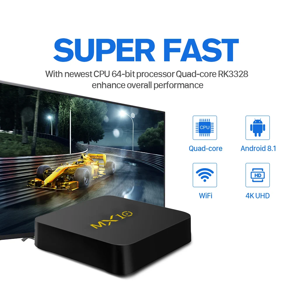 MX10 Android 8.1 Spain IPTV Sweden Greek Italy Germany 4+64G Android IPTV Receiver Turkish Portugal IUDTV 1 Year IP TV Box      