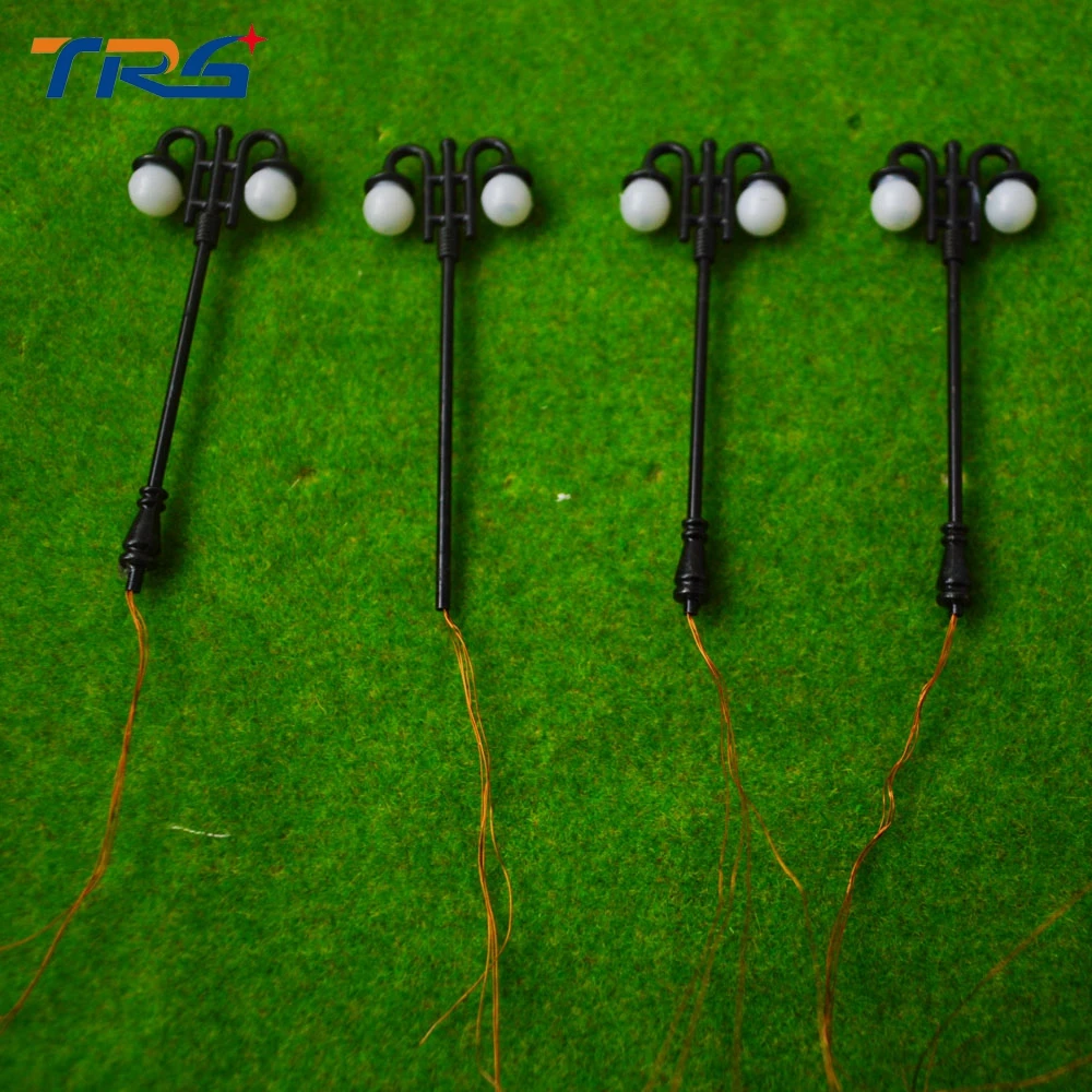 

Teraysun 10PCS Model train Layout Streets Lamp Model Metal double-head LED Lights Lamppost Model Railway Street Lighting 3V Toy