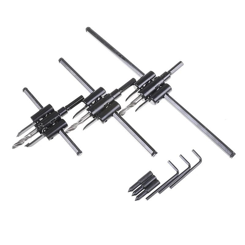 120mm/200mm/300mm Adjust Wood Circle Hole Saw Cutter Tool Kit Set Cordless Drill Bit For Woodworking DIY Adjustable