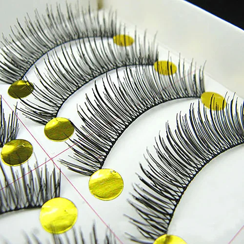 

10 Pairs Long Cross False Eyelashes Makeup Natural Fake Thick Black Eye Lashes