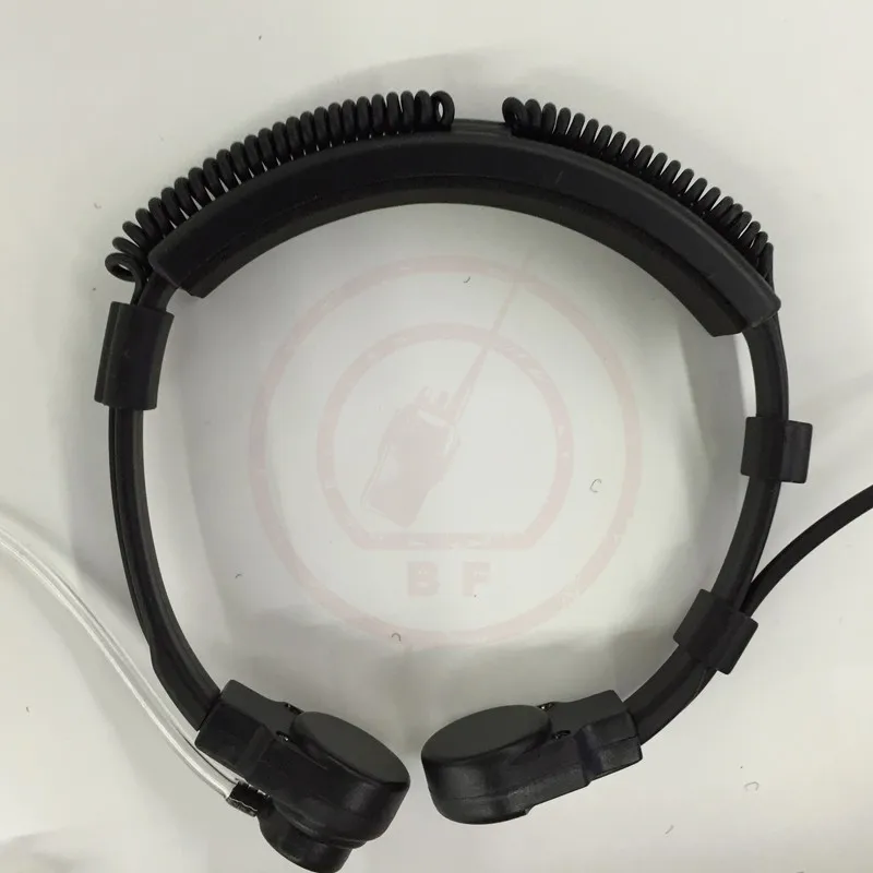 Adjustable Throat Microphone with Transparent Flexible Acoustic Tube Finger PTT Earpiece for Midland  (4)