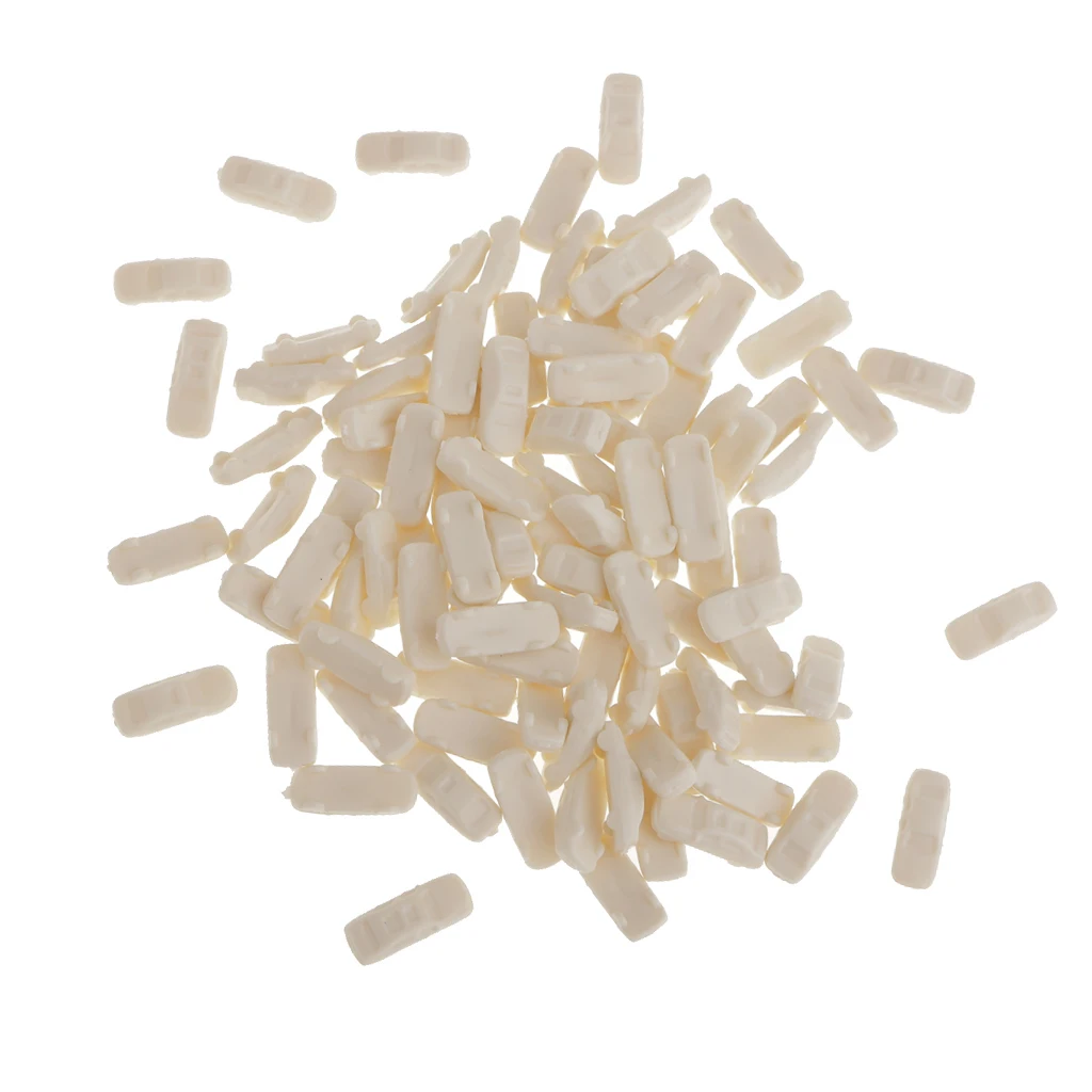 

Pack of 100 Unpainted White Model Car Building Train Layout 1:300 Scale