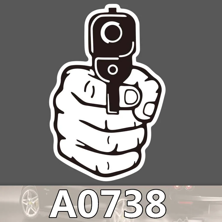 

Bevle A0738 Surrender Gun Waterproof Sticker Notebook Phone Laptop Skateboard Fridge Graffiti Cartoon Stickers