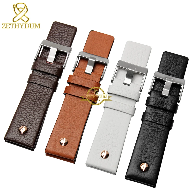 Cinturino In Vera Pelle Cinturino 22 24 26 27 28 30Mm Cinturino Orologio Per Orologi Diesel Dz7313 Dz7322 Dz7257 Cinturino Nero