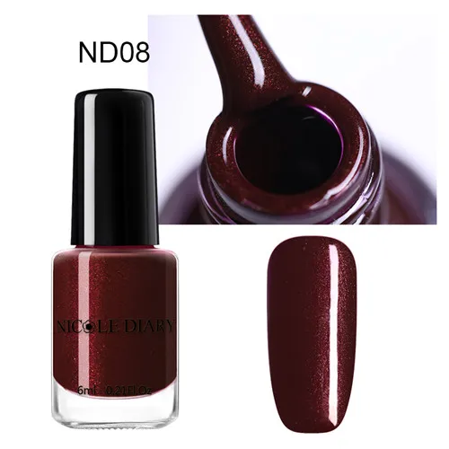 NICOLE DIARY 6ml Peel Off Thermal Nail Polish Glitter Chameleon Color Changing Water-based Manicure Nail Art Varnish - Цвет: S5-ND08