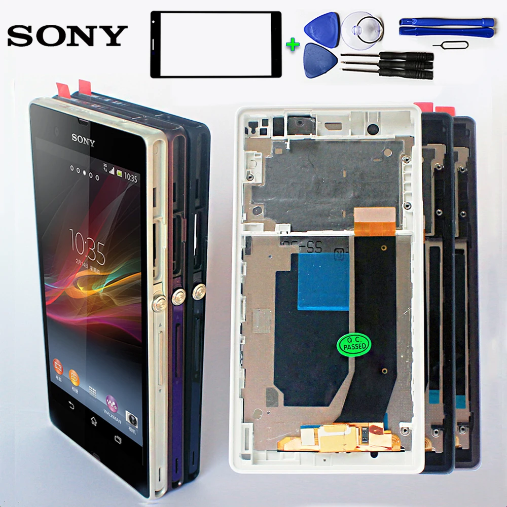 

AAA quality LCD Display For Sony Xperia Z L36h C6601 C6606 C6603 C6602 C660x 5.0 inch Touch Screen Digitizer Assembly Frame tool
