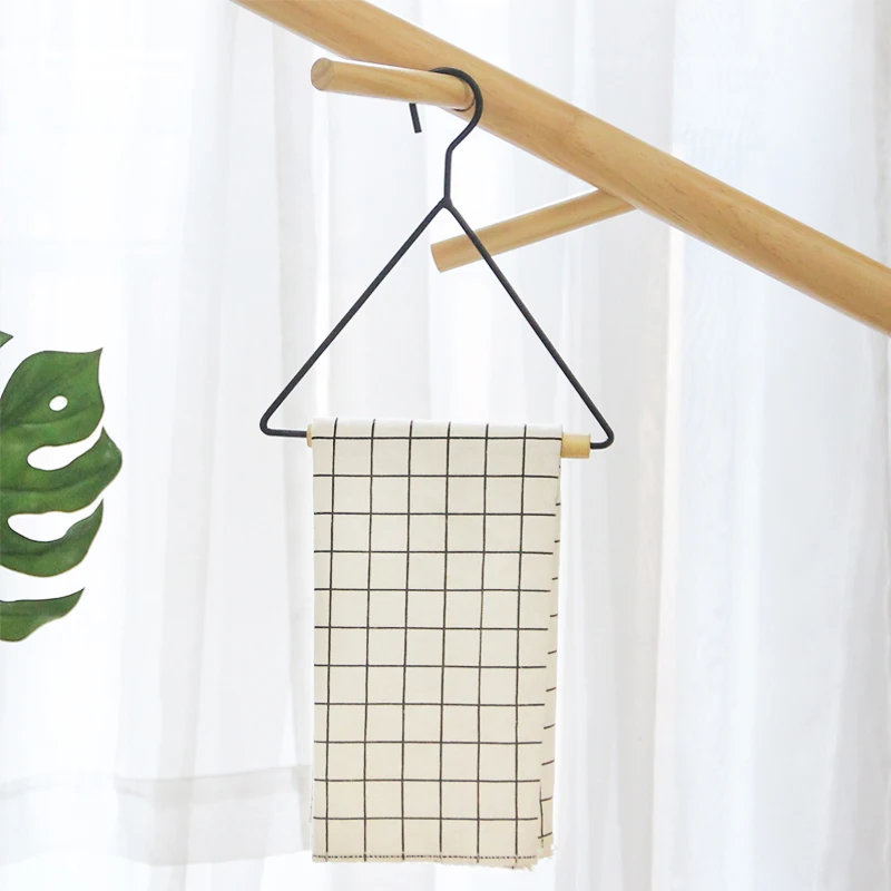 

Nordic style Geometric Design Beech Iron Towel Storage Rack Tissue Holder Hanging Home Organzer Accessories For Kitchen Bathroom