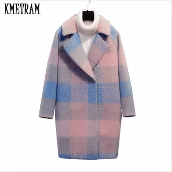 

KMETRAM New Long winter coat women Wool Coat manteau femme Oversize Fashion Women's Woolen Coat Female casaco feminino HH224