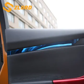 

1 Pair BLUE STAINLESS Car Inner Door Armrest Panel Modification Trim Sticker for Ford Focus 2012 2013-2016 2017 Accessories