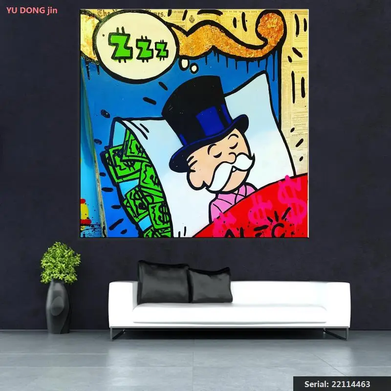 sleeping idea huge new Graffiti art print on canvas for wall picture decor oil painting in living room 22114463